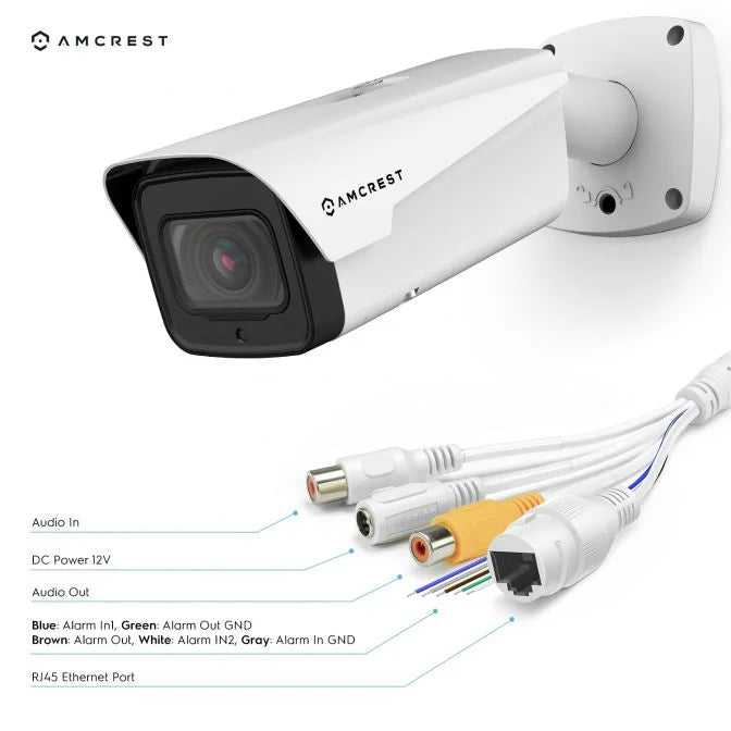 Amcrest 4K Optical Zoom IP PoE Bullet Camera, IP67 White IP8M-MB2546EW