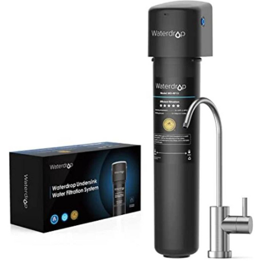 Waterdrop 15UB Under Sink Water Filter System, Reduces Lead, Chlorine, Bad Taste & Odor, Under Counter Water Filter with Dedicated Brushed Nickel Faucet, NSF/ANSI 42 Certified, 16K Gallons, USA Tech