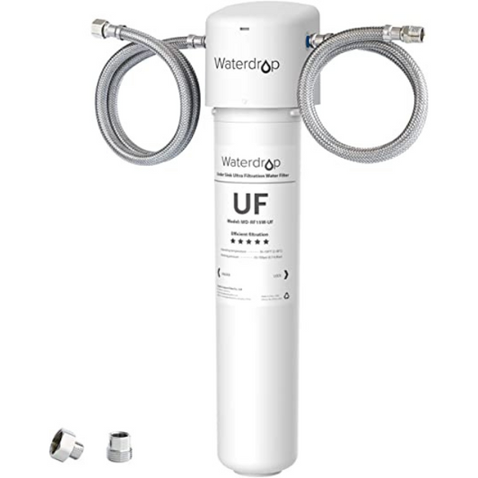 Waterdrop 15UAW-UF 0.01 μm Ultra Filtration Under Sink Water Filter for Baçtёria Reduction, Reduces Lead, Chlorine, Bad Taste & Odor, 16K Gallons, Direct Connect to Kitchen Faucet, USA Tech